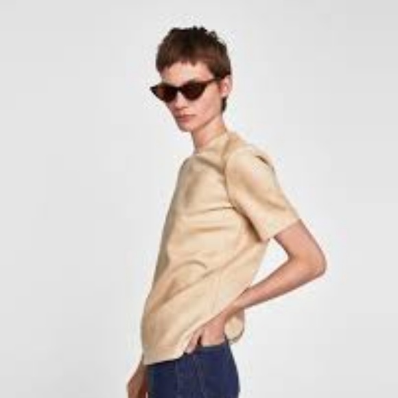 FAUX SUEDE TOP WITH ZIP ZARA - Picture 3 of 4